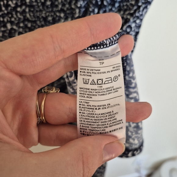 Banana Republic Navy Print Faux Wrap Dress – Size XS - Picture 8 of 9